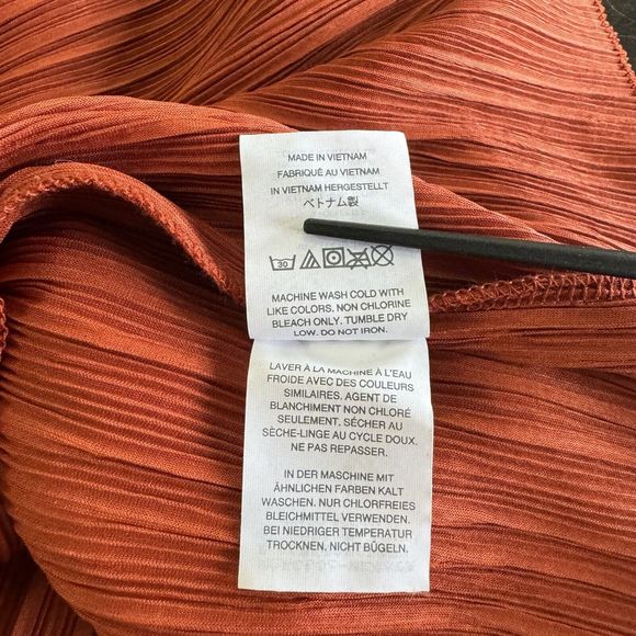 Madewell Top Women XSmall Burnt Orange Texture Thread Micropleat Tank Thin Strap - Picture 8 of 8